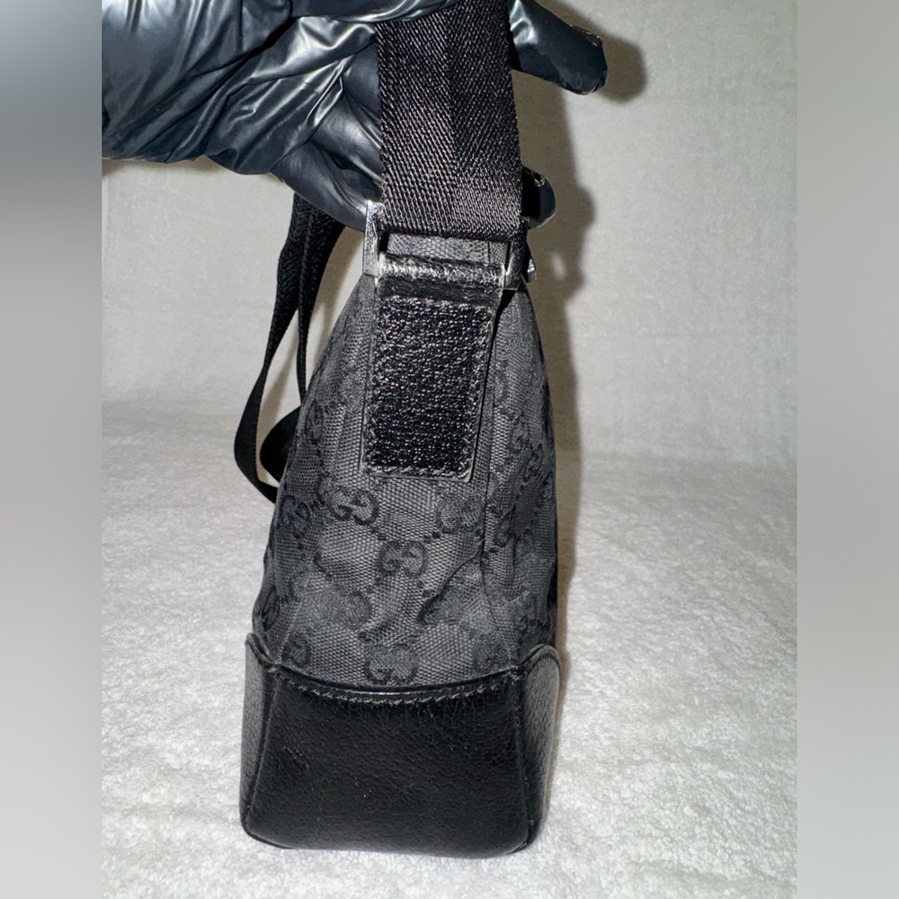 GUCCI GG Canvas/Leather Shoulder Bag Black. - Picture 6 of 15